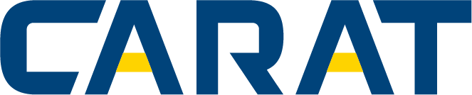 carat logo blauw geel